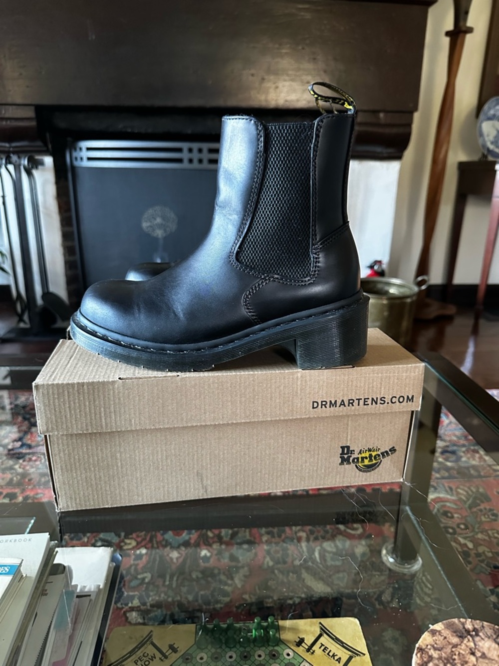 Dr. Martens Alderstone Orleans Leather Black Leather Chelsea Ankle Boots - Picture 7 of 7